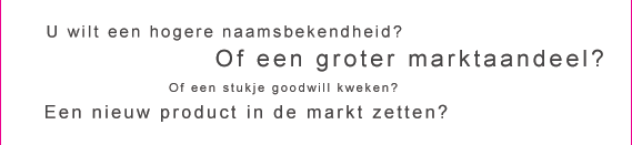 naamsbekendheid, marktaandeel, goodwill, nieuw product in de markt zetten?